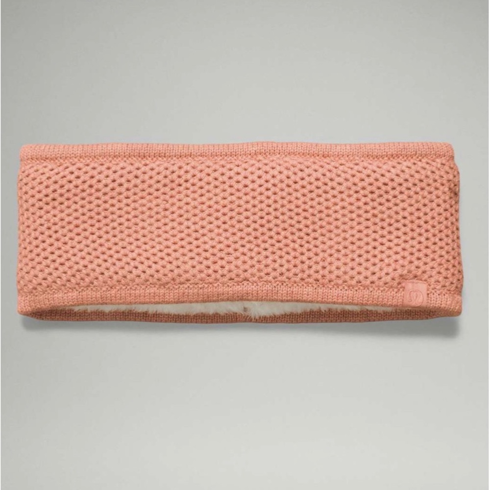 Lululemon Fleece-Lined Knit Ear Warmer, Heathered Pink Savannah, OS